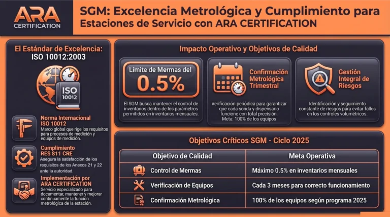 Infografía: SGM, sistema de gestión de mediciones ISO 10012 para estaciones de servicio